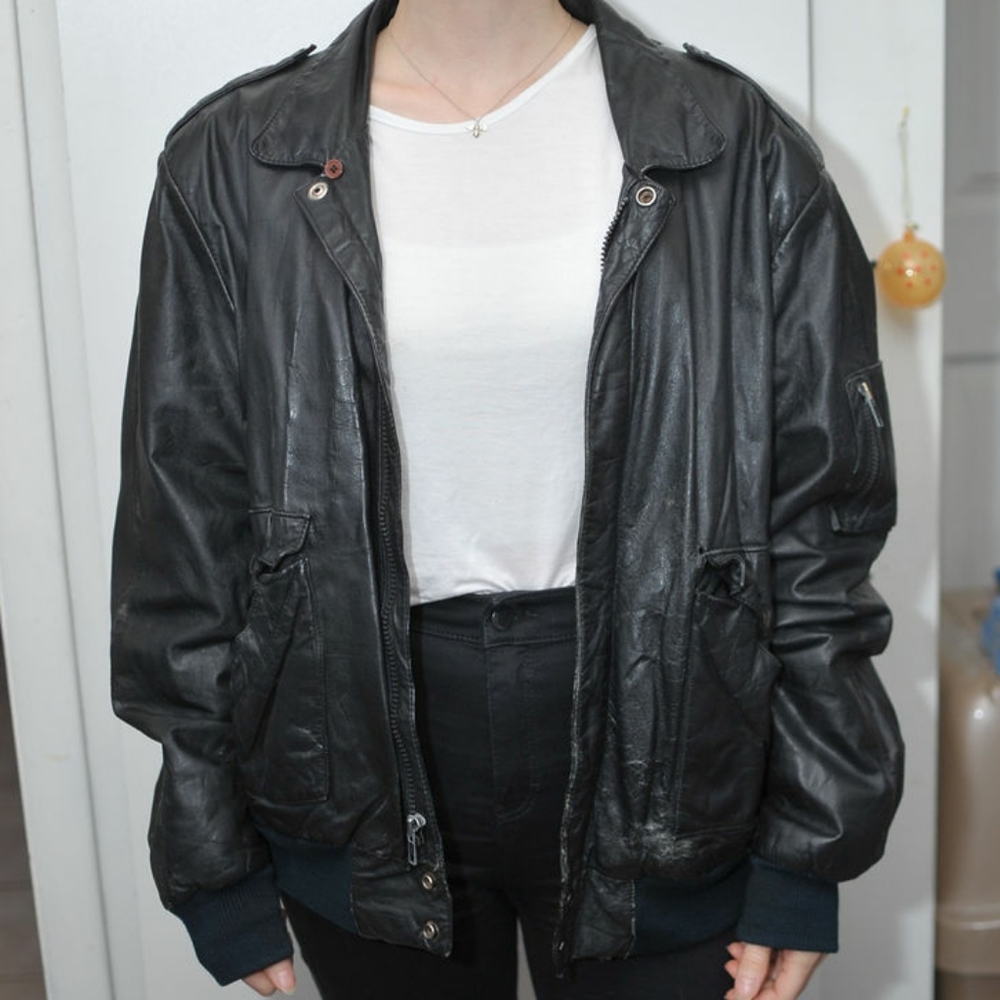 VINTAGE mens leather jacket